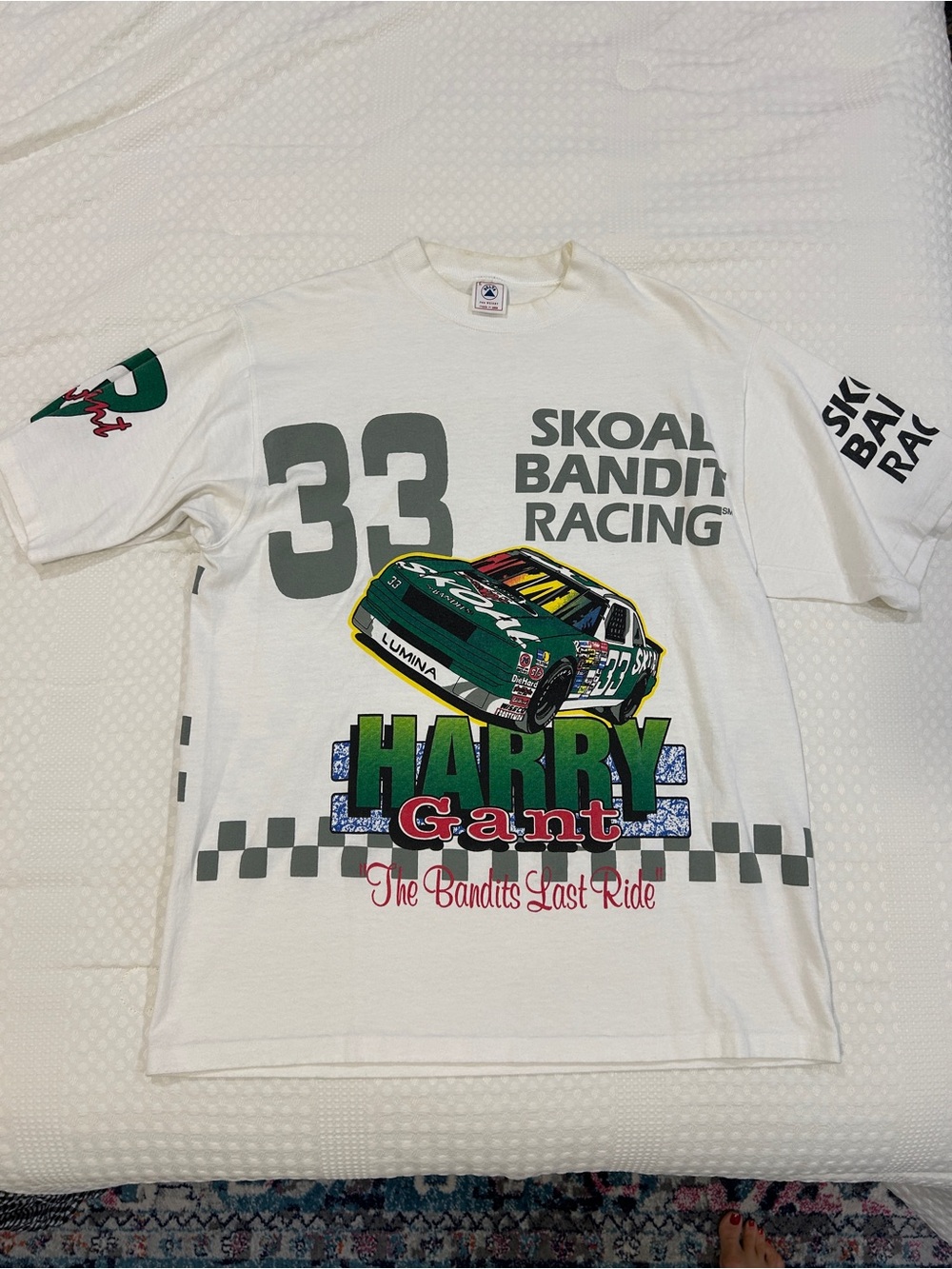 Vintage Skoal Bandit Racing '33' Harry Gant White Short Sleeve Tee -men’s Delta